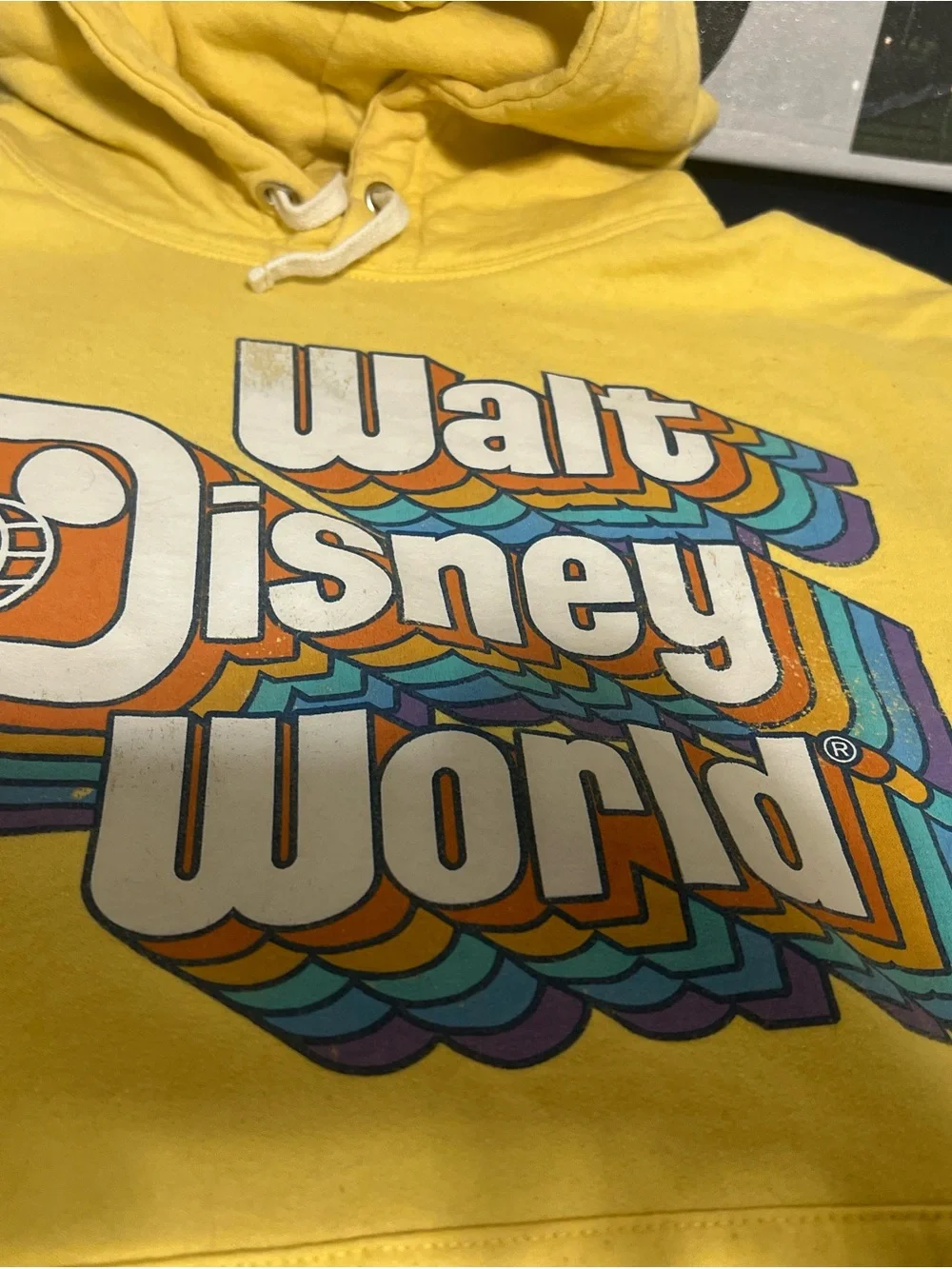 Yellow Retro Walt Disney World Graphic Crewneck Sweatshirt
